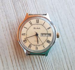Soviet watch SLAVA 26 jewels vintage mens mechanical wristwatch wind up