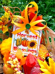 Cross stitch pattern "Harvest  Blessings"  Thanksgiving Day cross stitch  Fall cross stitch chart Instant Download PDF