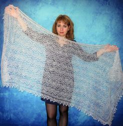 Warm white scarf, Russian Orenburg shawl, Hand knit wool wrap, Goat down stole, Bridal cover up, Pashmina, Kerchief,Cape