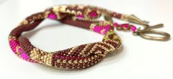 Bead crochet lariat necklace - Multicolor lariat