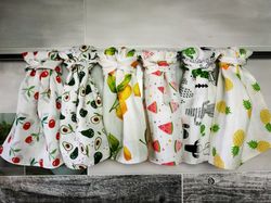 Muslin cotton tea towel Set of 6 pcs, kitchen towel set, eco friendly towel, hanging dish towel set, housewarming gift