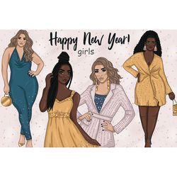 New Year Girl Clipart | Fashon Girl Clipart PNG