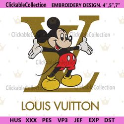 Mickey Welcome Louis Vuitton Logo Embroidery Design File