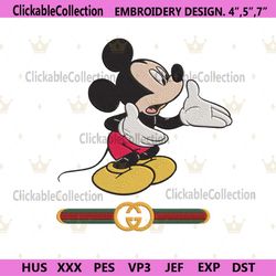 Mickey Speak Gucci Logo Embroidery Design File