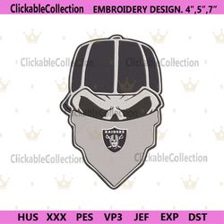 Las Vegas Raiders Skull Bandana NFL Embroidery Design Download