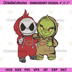 Chicago Bears Jack And Grinch Embroidery Design File