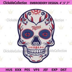 Skull Mandala Minnesota Twins MLB Embroidery Design Download