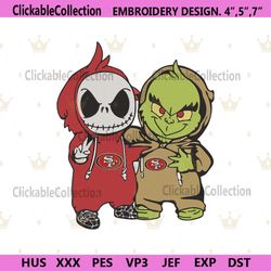 San Francisco 49ers Jack And Grinch Embroidery Design File