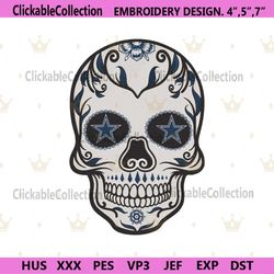 Sugar Skull Dallas Cowboys NFL Embroidery Design Download