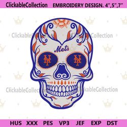 Skull Mandala New York Mets MLB Embroidery Design Download