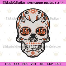 Skull Mandala Cincinnati Bengals NFL Embroidery Design Download