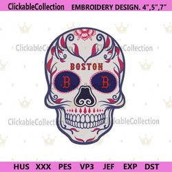 Skull Mandala Boston Red Sox Embroidery Design File