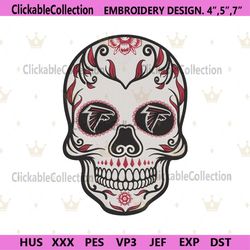 Sugar Skull Atlanta Falcons NFL Embroidery Design Download