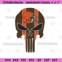 Cleveland Browns Punisher Skull NFL Team Embroidery Design File