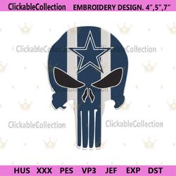 Dallas Cowboys NFL Team Skull Logo Embroidery Design Download