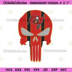Tampa Bay Buccaneers Punisher Skull NFL Team Embroidery Design File