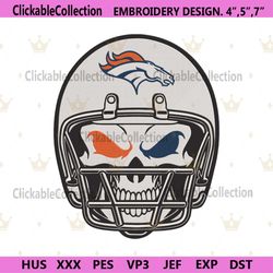 Skull Helmet Denver Broncos NFL Embroidery Design