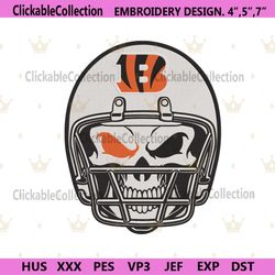 Skull Helmet Cincinnati Bengals NFL Embroidery Design