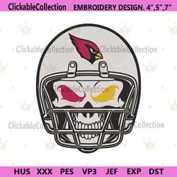Skull Helmet Arizona Cardinals NFL Embroidery Design