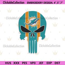 NFL Miami Dolphins Skull Logo Team Embroidery Design Download File