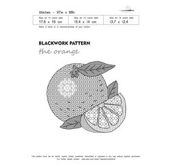 ORANGE - BLACKWORK pattern - Cross Stitch Pattern - Embroidery Sampler - Carpet Cross Stitch - Instant Download PDF