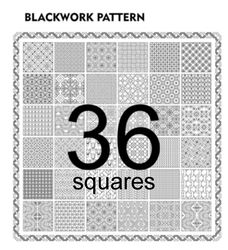 Blackwork patterns - 36 Squarwes- Cross Stitch Pattern - Embroidery Sampler - Carpet Cross Stitch - Instant Download PDF