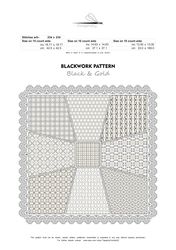 Blackwork patterns - Black & Gold Cross Stitch Pattern - Embroidery Sampler - Carpet Cross Stitch - Instant Download PDF
