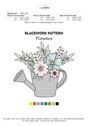 Blackwork patterns - Flowers - Cross Stitch Pattern - Embroidery Sampler - Carpet Cross Stitch