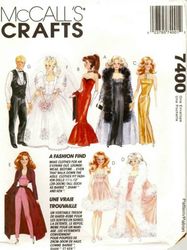 PDF Copy MC Calls 7400 Pattern Clothes for Barbie Doll and Fashion Dolls 11 1\2 inch