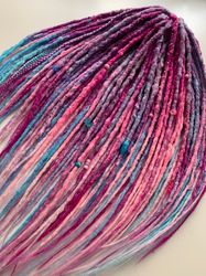 CANDY DREADS. Texture dreads. Synthetic dreads. Custom. Pink, Lilac, sky blue