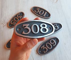 Number plaque 308 apartment metal door number plate