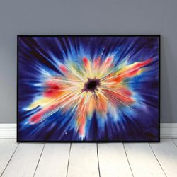 Galaxy Abstract Wall Art. Digital download poster. DIY Print Room Decor. Indigo Space Universe Star Shape Geometric