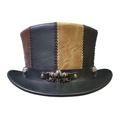 The Shotgun Striped Leather Top Hat