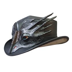 Voodoo Hatter Leather Top Hat Dragon Band
