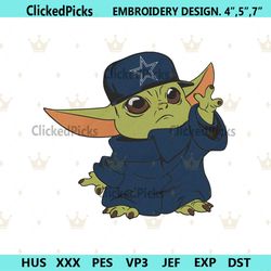 Dallas Cowboys Cap Baby Yoda Embroidery Design Download