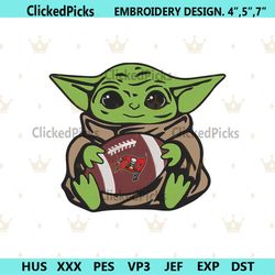 Tampa Bay Buccaneers Baby Yoda Football Embroidery Design File