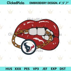 Houston Texans Inspired Lips Embroidery Design Download