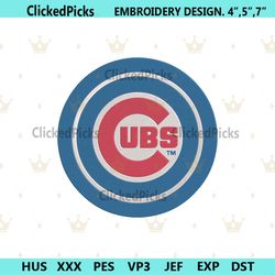Chicago Cubs Double Circle Logo Machine Embroidery Design