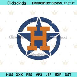 Houston Astros Baseball Embroidery Design, Houston Machine Embroidery