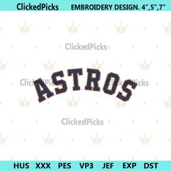 Astros MLB Machine Embroidery Download, Astros Baseball Files