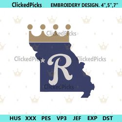 Kansas Royals Logo Machine Embroidery, Kansas MLB Logo Instant Download