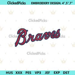 Atlanta Braves Transparent Logo Embroidery Design Download File