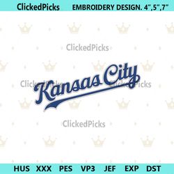 Kansas City Logo Machine Embroidery, MLB Embroidery Files