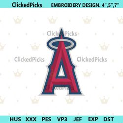 Los Angeles Angels Logo Embroidery Design, Los Angeles MLB Machine Embroidery