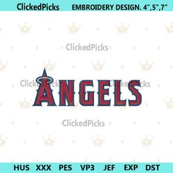 Los Angels Baseball Logo Embroidery, Angeles Angels MLB Embroidery