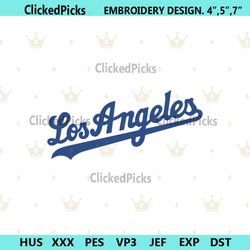 Los Angeles MLB Logo Embroidery File, MLB Embroidery Download