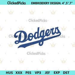 Dodgers MLB Embroidery Instant Download, LA Dogers Embroidery