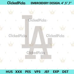 LA Logo Embroidery Download, LA MLB Embroidery Design