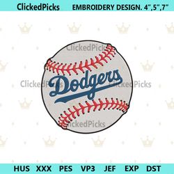 Dodgers Baseball Embroidery, Dodgers MLB Logo Machine Embroidery File