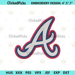 Atlanta Braves Letter A Transparent Logo Machine Embroidery Digitizing